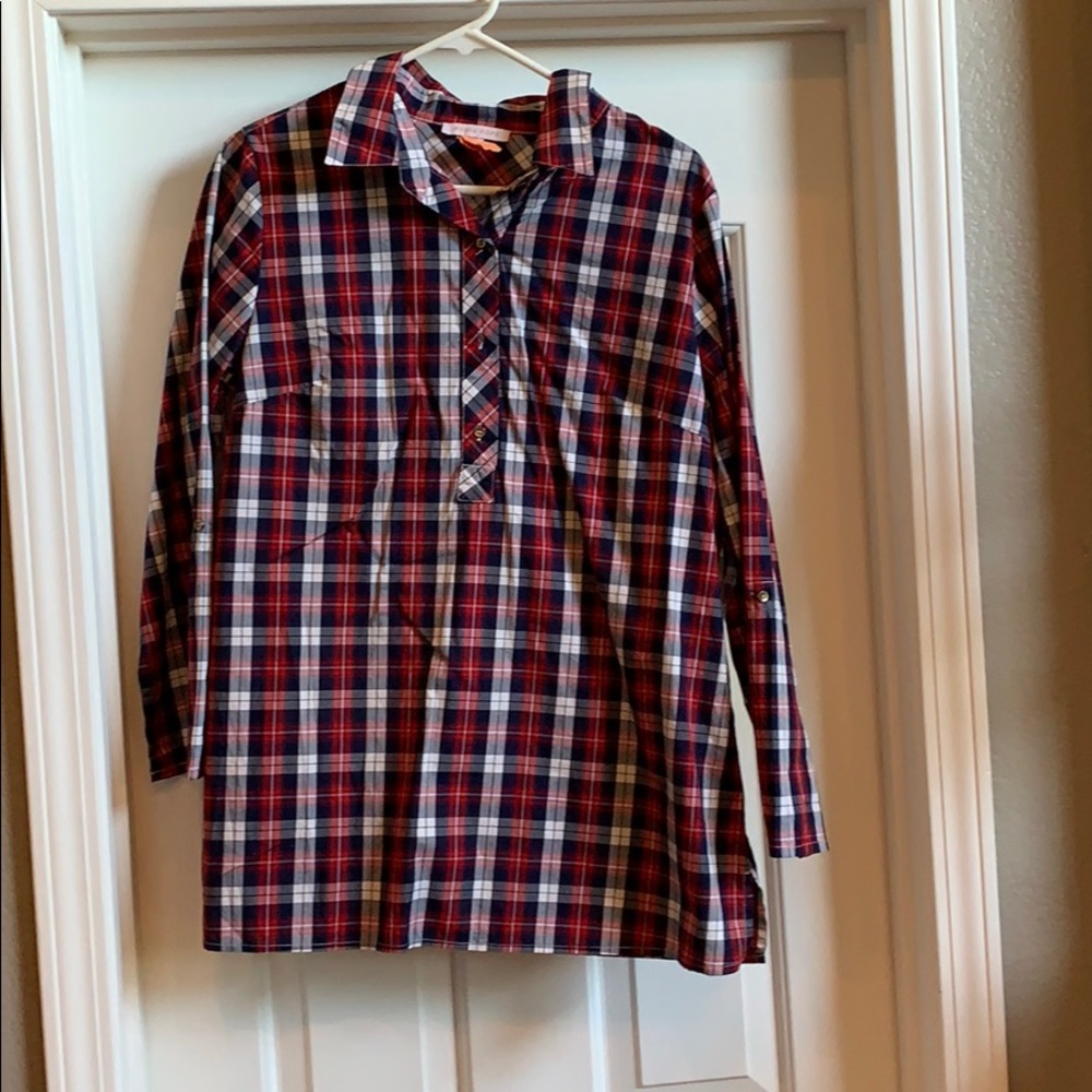 EUC designer checkered maternity shirt